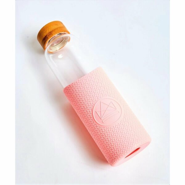 Waterfles glas - roze