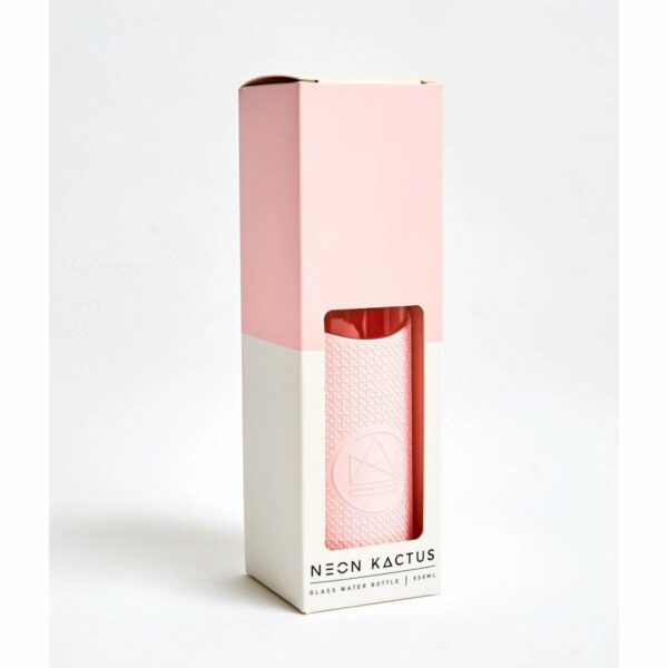 Waterfles glas - roze - Afbeelding 2