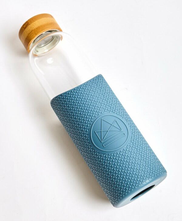 Waterfles glas - blauw